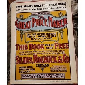 1908 Edition Sears Roebuck Catalog Paperback Book Vintage 1184 Pages